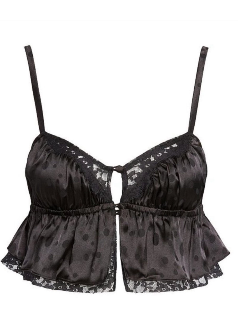 For Love and Lemons | Fleur‎ Jacquard Crop Top Black M